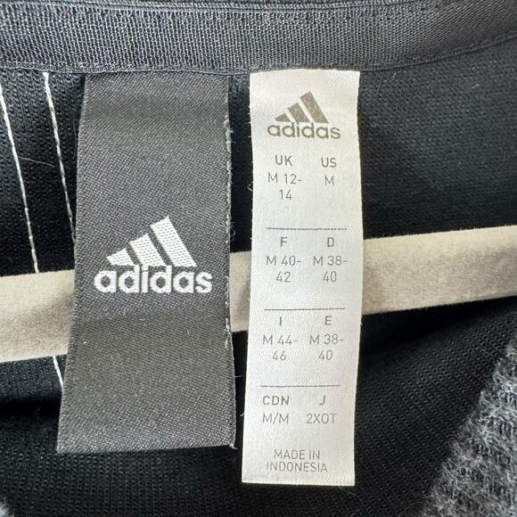 Adidas Black Cotton Blend Cropped Crew Neck Long Sleeve Sweatshirt Women's Sz M - Picture 4 of 6